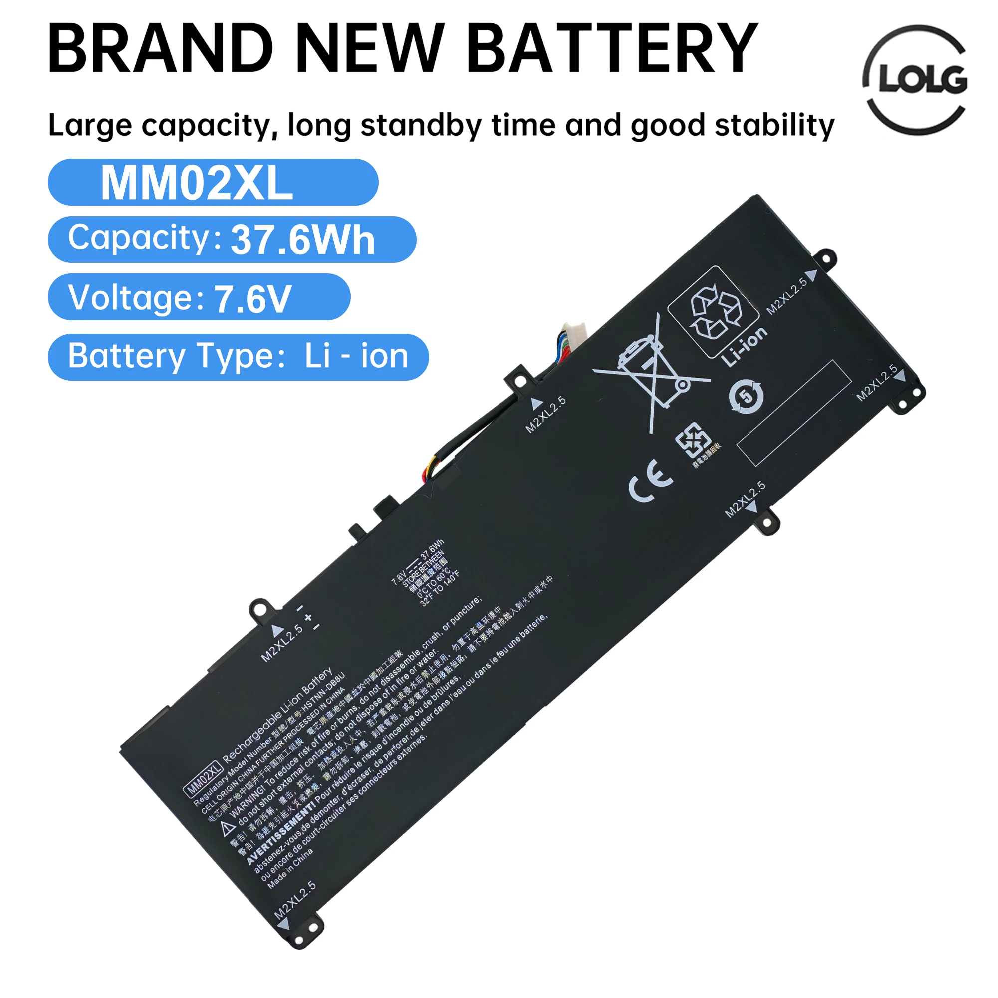 

MM02XL Аккумулятор для ноутбука HP Pavilion 13-AN000 5HE66PA серии HSTNN-DB8U L27868-1C1 MM02037XL 7,6 В 37,6 мАч