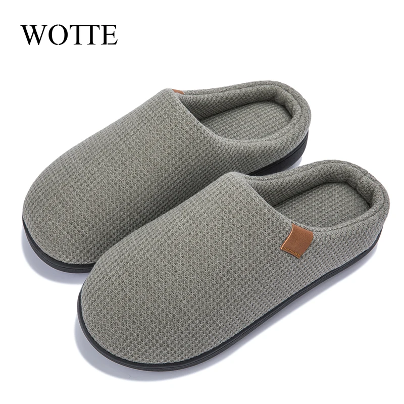 Winter Men Slippers Big Size 48 Warm Men's Slippers Short Plush Home Soft Slippers for Men Hard-wearing Non-slip Women Slippeers