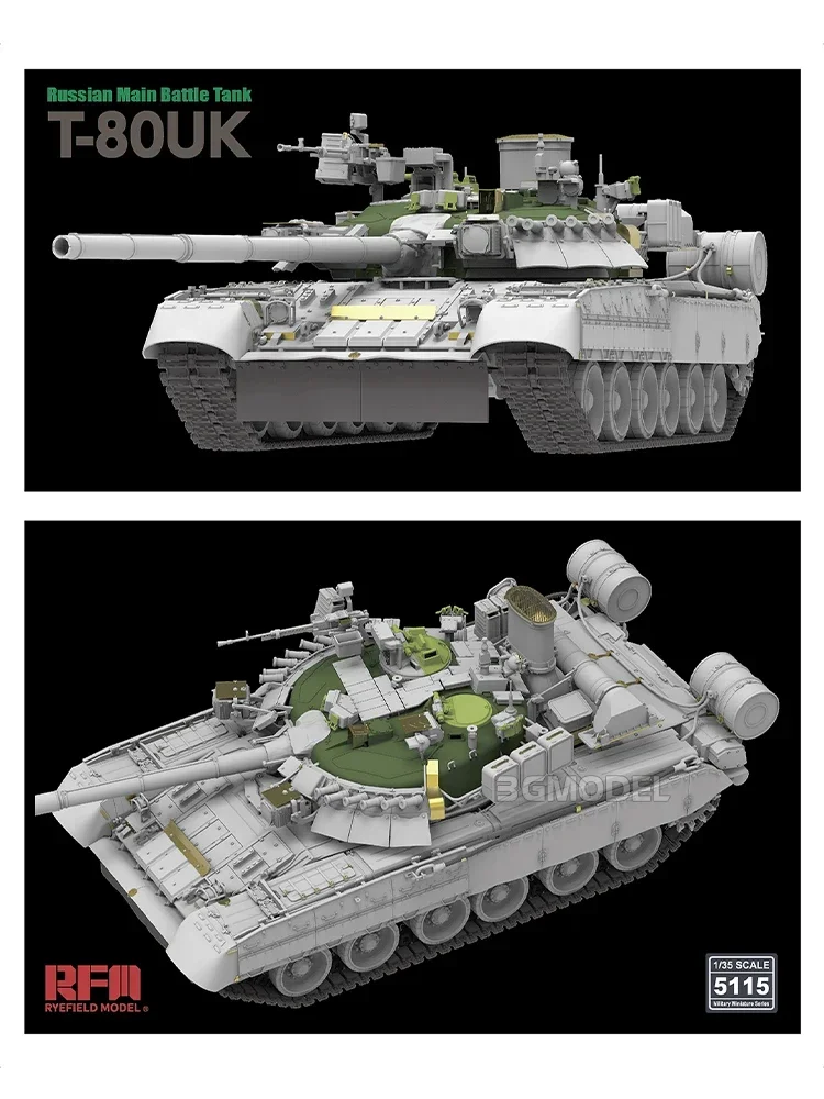 Model Ryefield Zestaw czołgów montażowych RM-5115 Rosyjski czołg główny T-80UK w skali 1/35