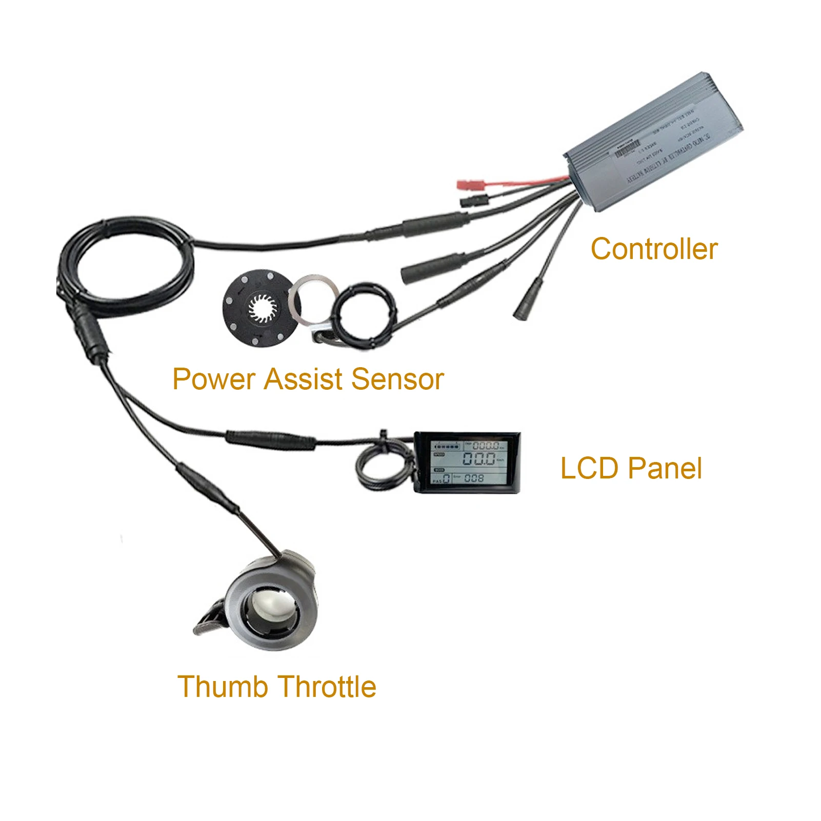 Electric Bike Motor Controller 36V 48V 22A Speed Controller with S900 Panel 1 to 2 Cable for 500W Motor