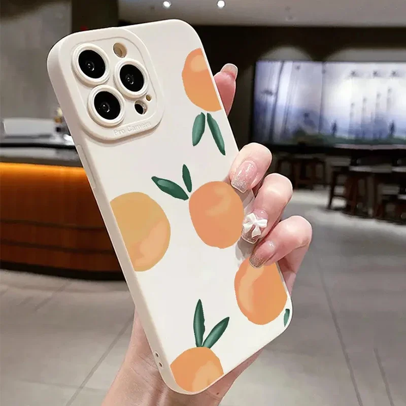 Custodia grafica con frutta arancione vibrante per iPhone 11 12 13 14 15 Pro Max XS XR X 7 8 Plus SE 2020 Custodia morbida in silicone Tpu antiurto