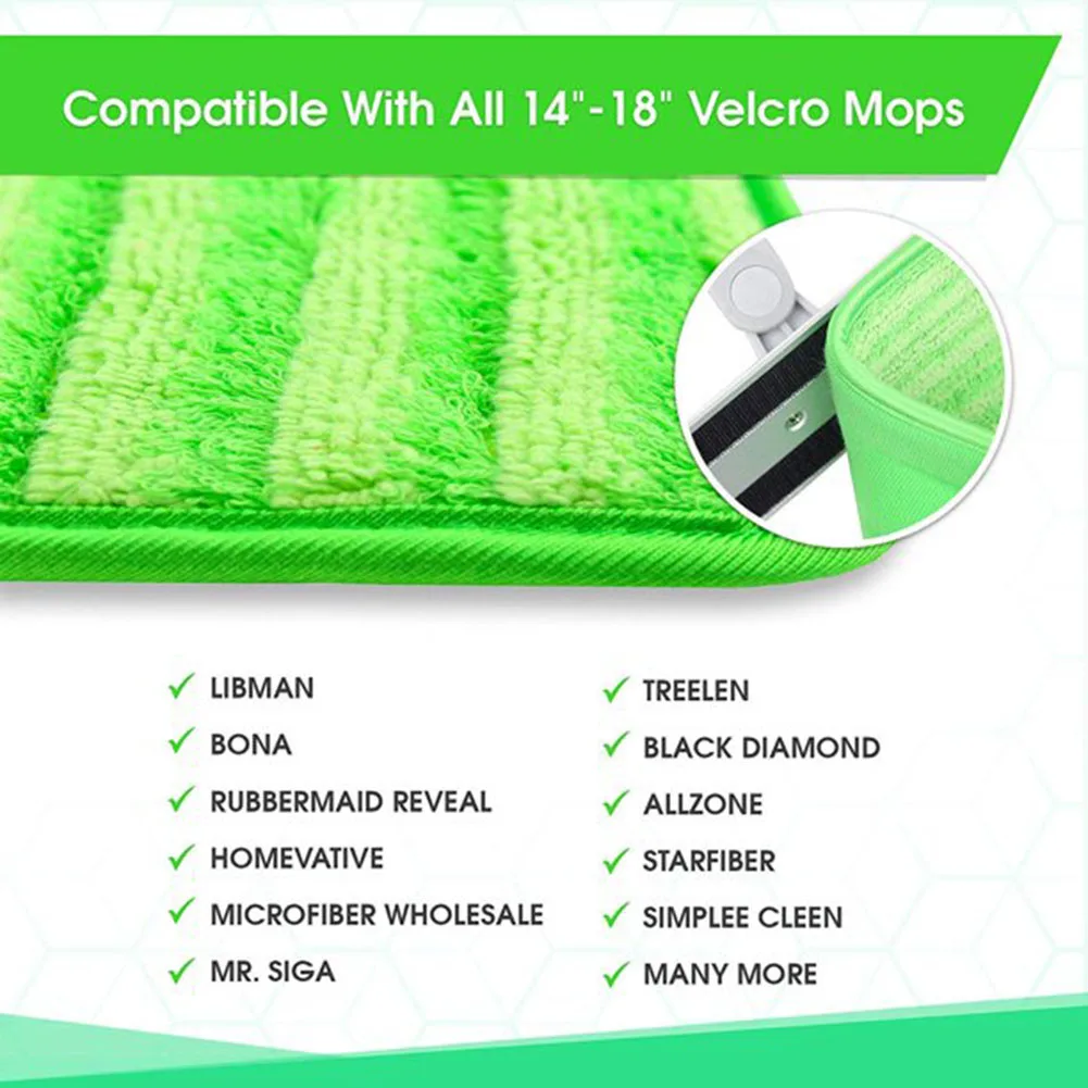 Convenient and Efficient Microfiber Mop Head Replacement Perfect for Wood Vinyl and Tile Floors 18 Inch Compatible