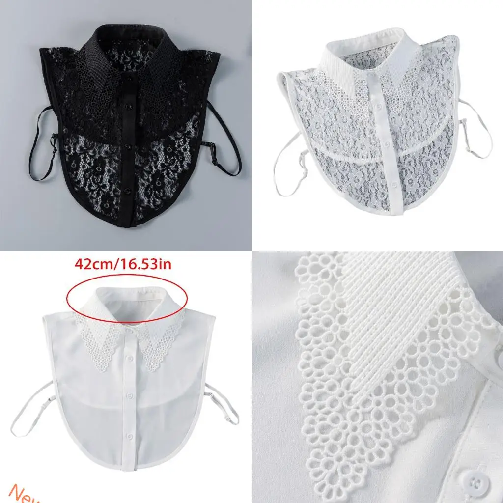 Floral Embroidered Detachable Collar Half False Collar Friendly Fashion Accessories For Wedding Party Daily Prom Wear LXAD