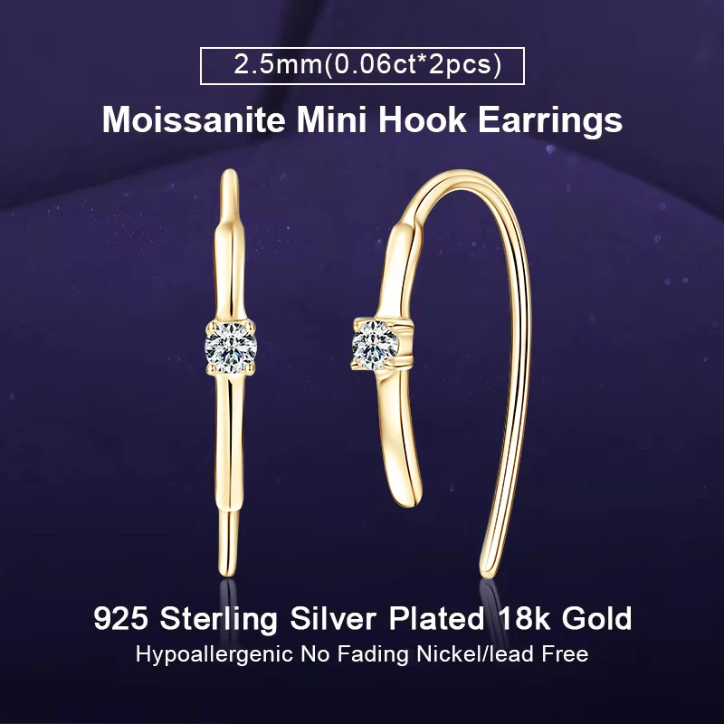 

IOGOU Women's Moissanite Hoop Earrings With D Color VVS1 Diamond Earrings 2025 Trend Silver 925 Real Fine Jewelry for Girls