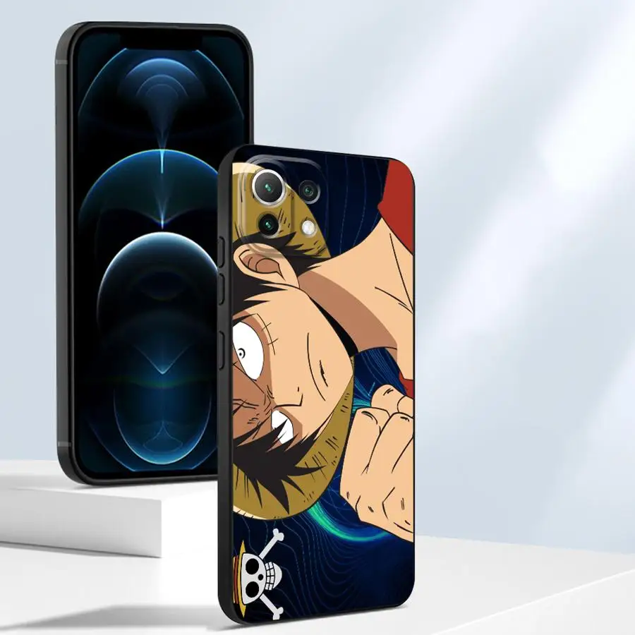 حافظة شخصيات كرتونية قطعة واحدة لهاتف Xiaomi Mi 11 12 13 Lite 13 14 15 Pro 10T 11T 12T Pro 12X غطاء هاتف ناعم أسود