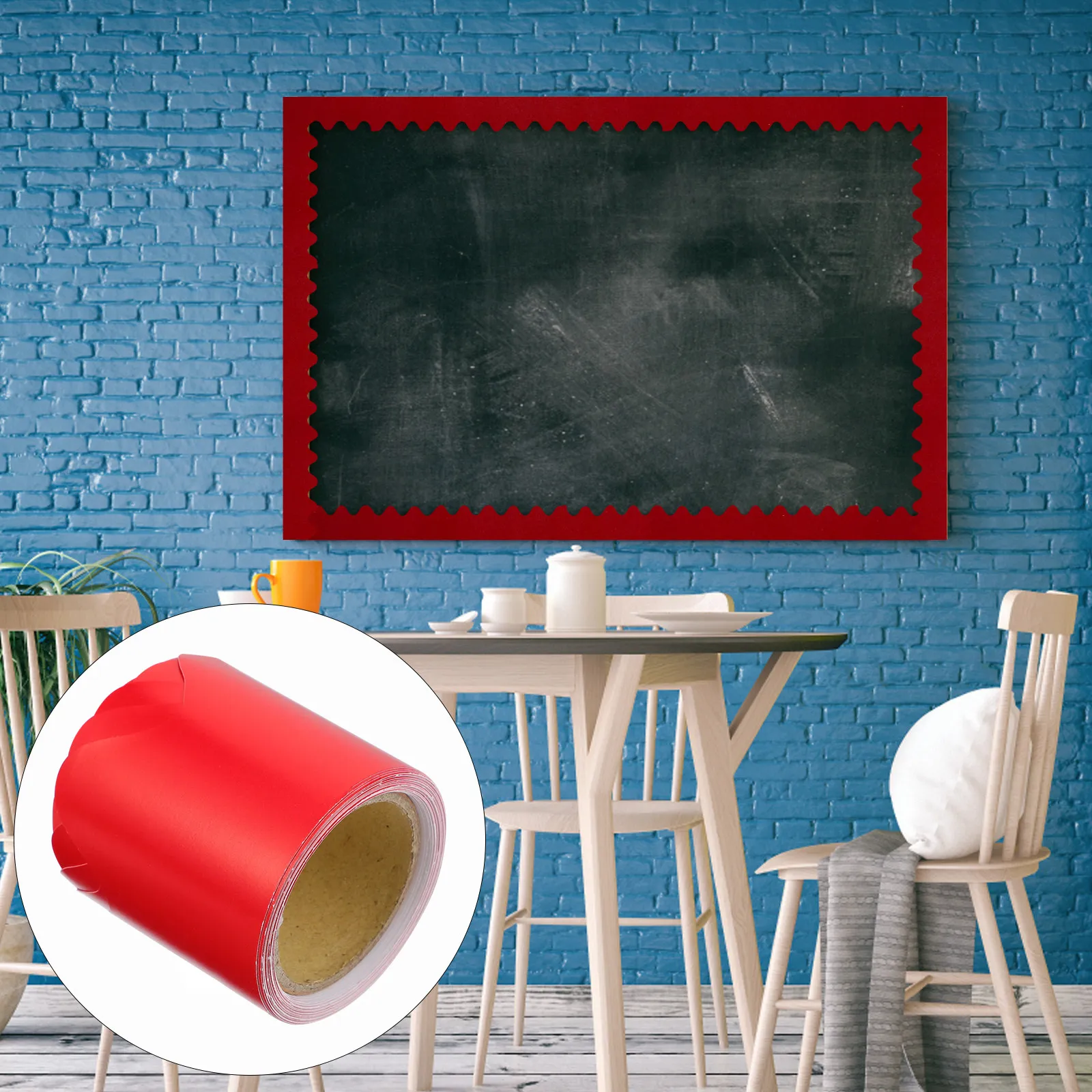 5M Bulletin Border Trim Safe Premium Material Chalkboard Blackboard Whiteboard Decor for Living Room Dining Kitchen Gym Hallway