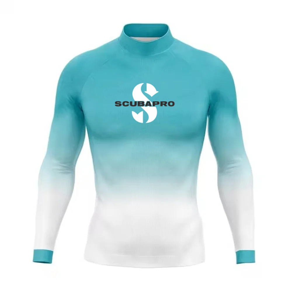 Nowe męskie koszulki surfingowe z długim rękawem Rash Guards Strój kąpielowy z ochroną UV Surfing Nurkowanie Stroje kąpielowe Pływanie Surf Odzież