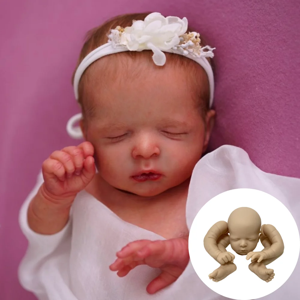 20inch Reborn Doll Kit Luisa Lifelike Soft Vinyl Touch Unpainted Unfinished DIY Doll Parts with Cloth Body