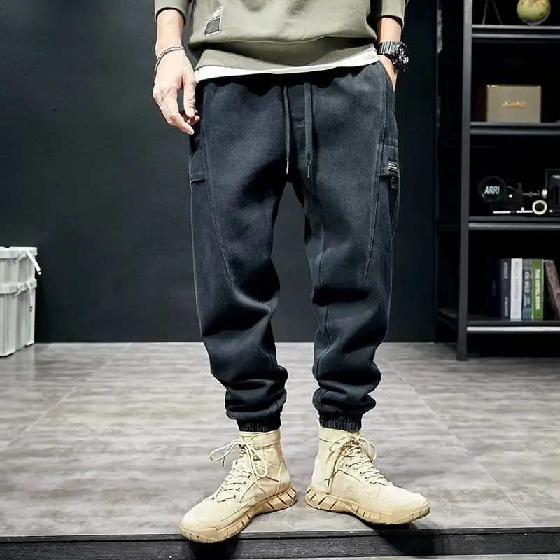 

Men's Loose Fit Cotton Work Trousers Spring Autumn Wear Resistant Casual Pants Youthful Vitali Sle Harajuku Long Pants
