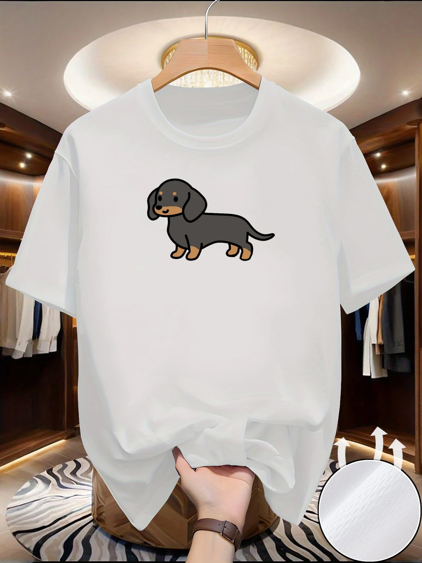 New Men's Dachshund print T-sh - Summer Clothing Europe recension och pris
