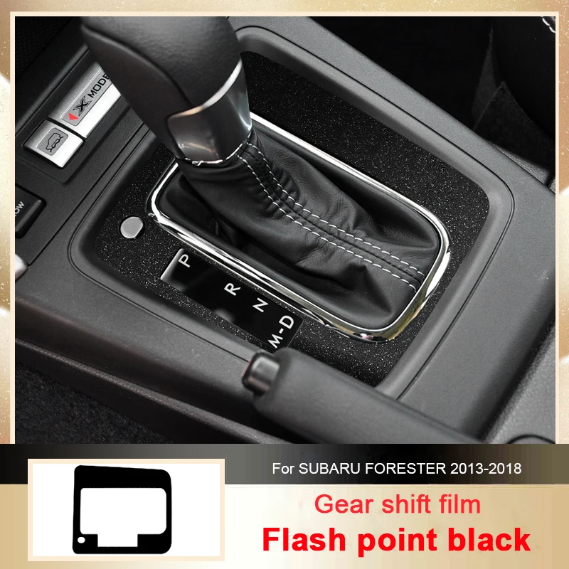 For SUBARU FORESTER SJ 2013-2018 LHD Car Carbon Black Interior Sticker Lifting Window Panel Decal Gear Door Protective Film