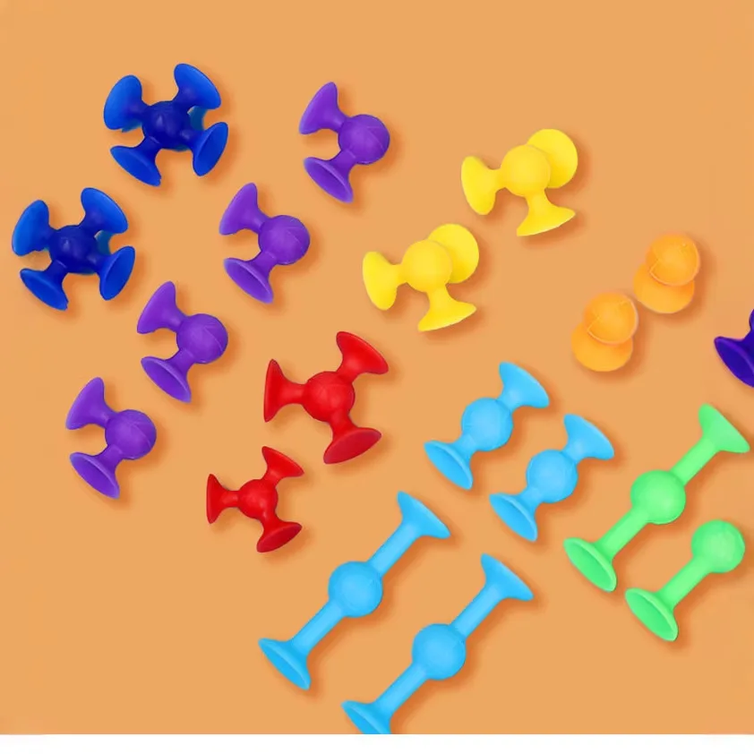 11pcs/Set Soft Silicone Suction Cup Building Blocks Educational DIY Brain Developmental Toys for Kids