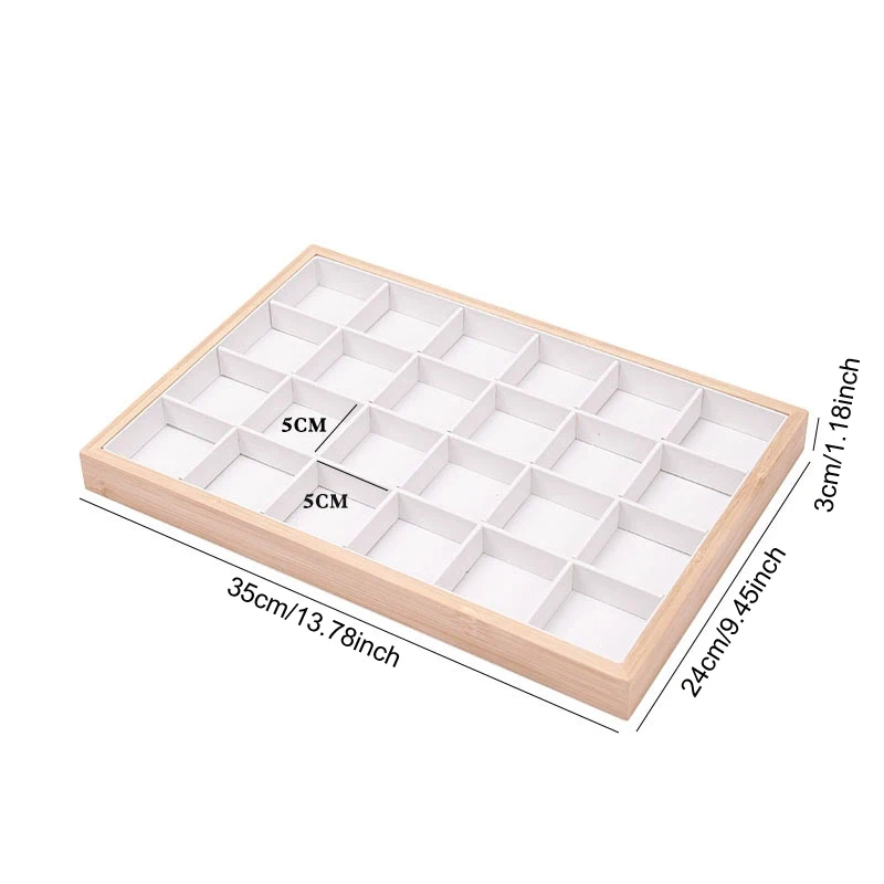 24 Grids Jewelry Tray Multipurpose Display Storage Trays Jewellery Organzier For Earring Ring Bracelet Necklace Hair Accessories