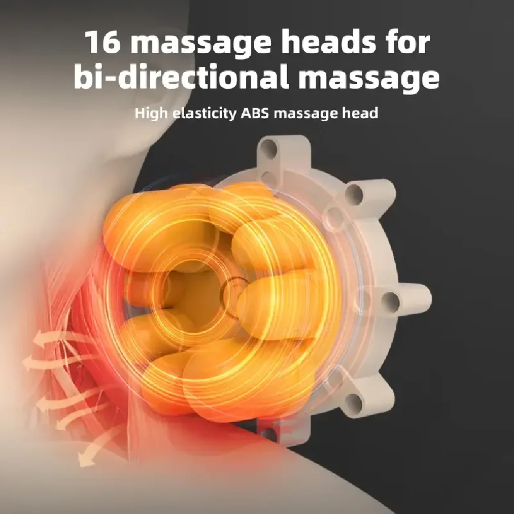 Electric Shiatsu Massager Back Shoulder and Neck Massage Pillow U Shape Body Massager with Heat Deep Tissue Kneading Massager - view 2