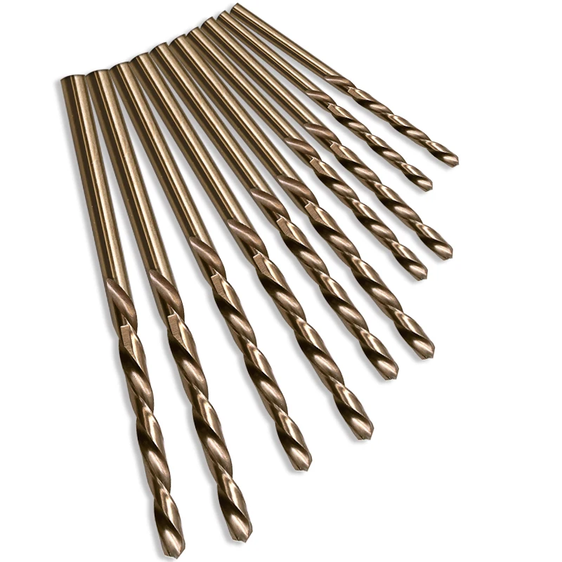 JIGONG 10 Cái/bộ Xoắn Bộ Mũi Khoan HSS M35 Đồng Mũi 1Mm 1.5Mm 2Mm 2.5Mm 3Mm Sử Dụng Cho Thép Không Gỉ