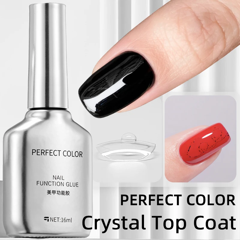 PERFEKTE FARBE, schmutzabweisender Gel-Decklack, 16 ml, kein Abwischen, klare Oberfläche für Gel-Nagellack, hochglänzende, langlebige UV-Lichthärtung
