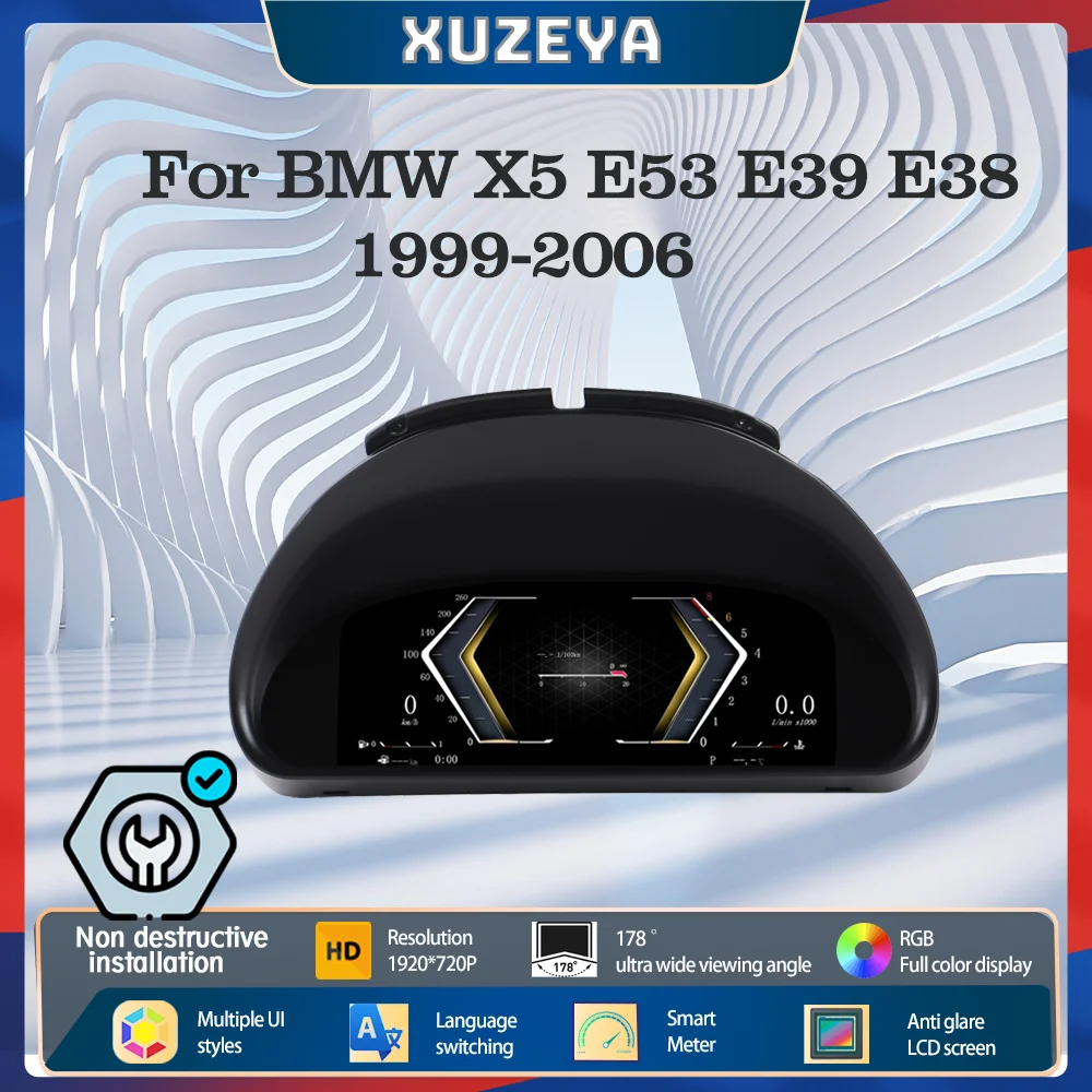 

10.25''Digital instrument cluster for BMW X5 E53 E39 E38 1999-2006 CarPlay ,speedometer cluster,Dashboard，Virtual cockpit