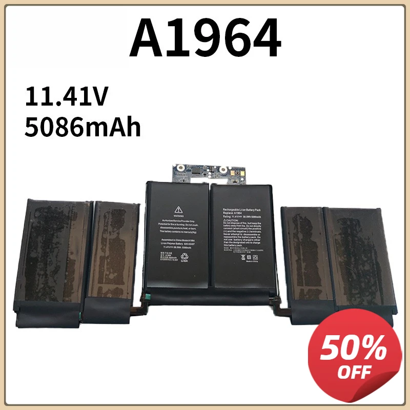 

A1964 A1989 58Wh Laptop Battery For Apple Macbook Pro 13" A1989(Mid 2018/2019) A2251(2020) EMC3214 EMC3358 020-02497 MR9Q2LL/A