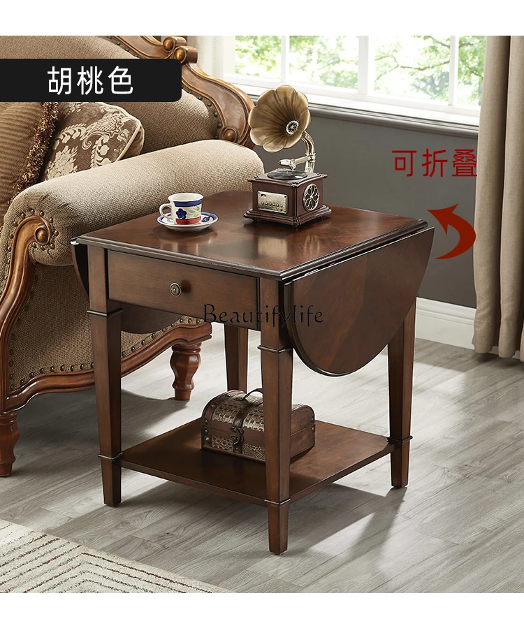 03. Coffee table foldable table American function  European corner living room