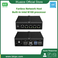 IKuaiOS G30W Fanless Network Host for Firewall Router Built-in Intel N100 4x2.5 Gigabit Ethernet Expandable WiFi 4G 5G Module