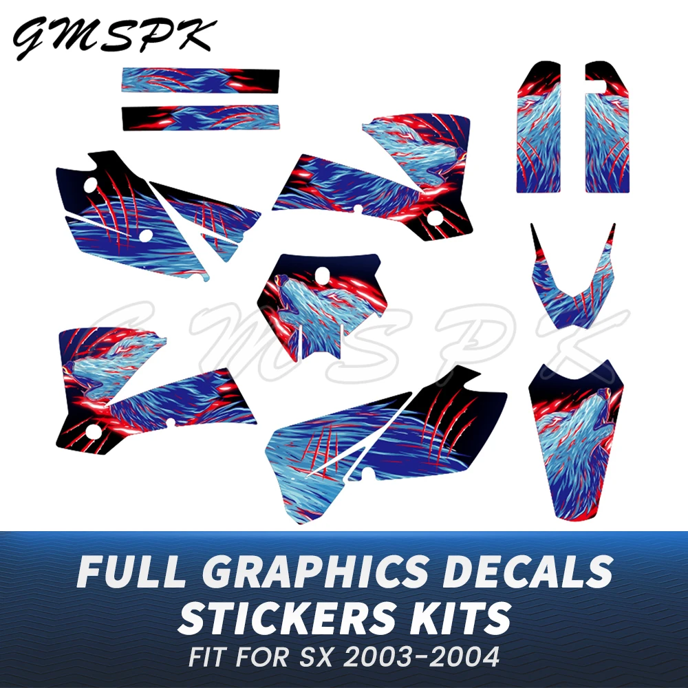

Glossy/3D Pattern Motorcycle Decoration Graphics Background Sticker Decals Kits Fit for KTM 200 250 300 450 525 SX 2003-2004