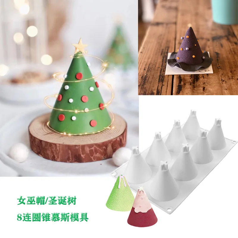 

8 Hole Christmas Tree Silicone Cake Mold 3D Cupcake Jelly Pudding Cookie Muffin Soap Mould DIY Moule Baking Tools Christmas