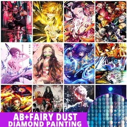 AB Fairy Dust Demon Slayer Diamond Painting Ful Square Round Drills Anime Rick Mosaic Picture DIY Art Home Decoration 5D New