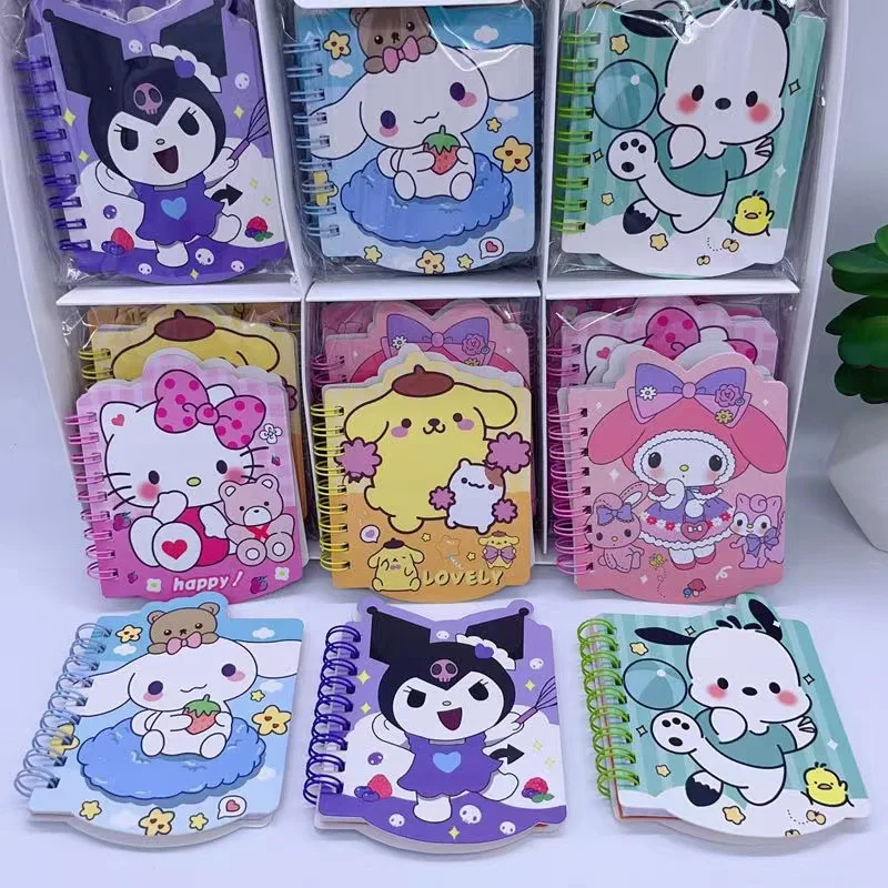 

30pcs Sanrio Cartoon Melody Cinnamoroll A7 Coil Cute Notebook Student Color Pages Portable Notebook Stationery Gifts