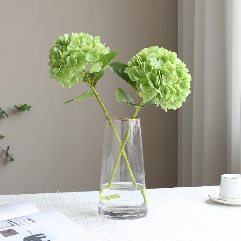 DIA 19CM Artificial Flower 3D Texture Moisturizing Hydrangea Flower Hotel Decoration Floral Art Wedding Decoration Silk Flower