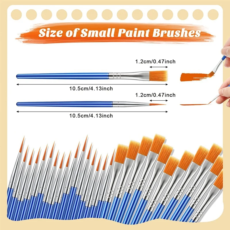 500 Stück Pinsel Bulk Flat Tip Pinsel feines Detail Acryl Pinsel