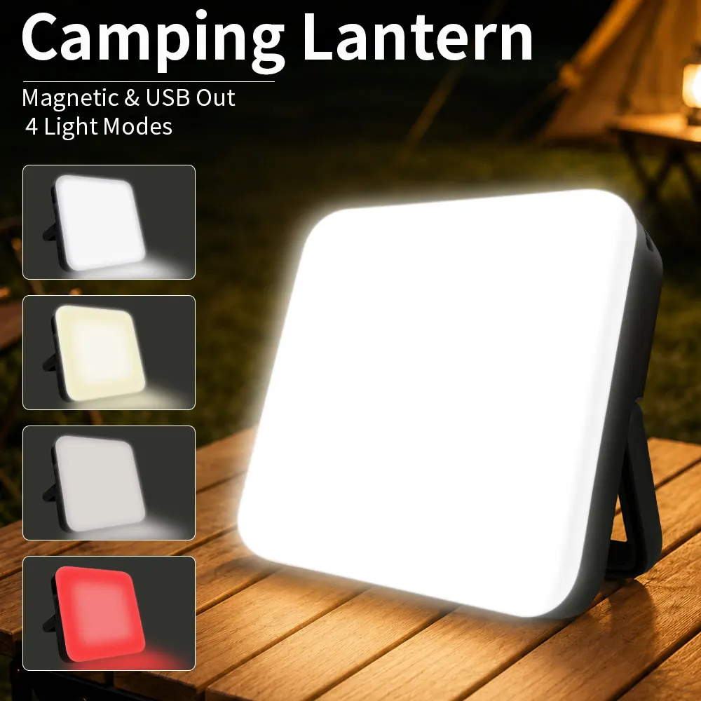 

10000mAh Rechargeable LED Tent Light Power Bank Magnetic Hook Waterproof Camping Lantern for Outdoor Night Market Car Repair Use