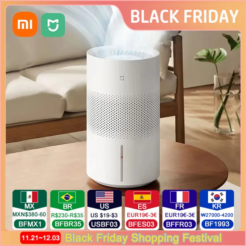 Xiaomi Mijia nawilżacz powietrza bez mgły 3 [400] 99% wskaźnik antybakteryjny 4L zbiornik na wodę inteligentny ekran nawilżacz powietrza działa z