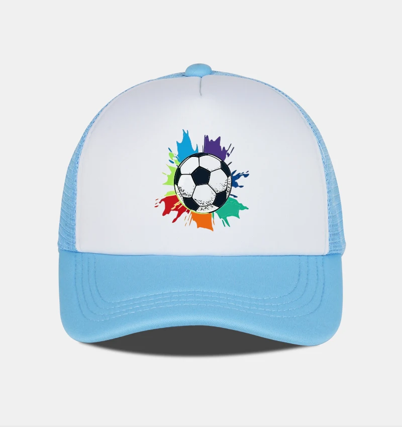 Bunte Fußball-Mesh-Kappe mit Spritzmuster - Verstellbare Unisex Freizeit-Mesh-Kappe für Fußballfans und Sportbegeisterte – Detail 6
