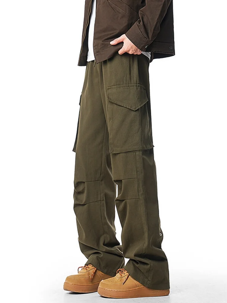 

Японские мужские рабочие брюки в стиле милитари, весенне-осенние, с множеством карманов, функциональные, прямого кроя, длинные, в стиле High Street