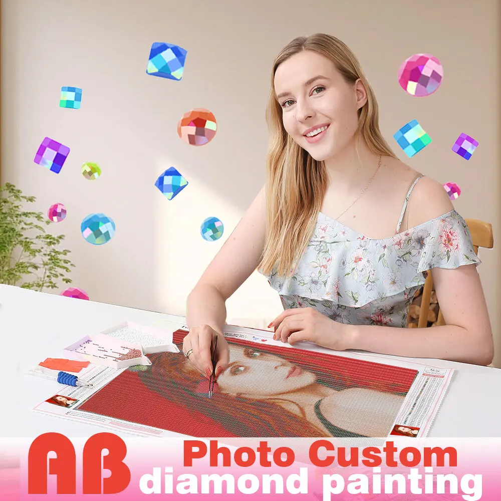 HUACAN AB Full Drill Photos Custom Diamond Painting New Collection 2023 Cross Stitch Embroidery Kit Mosaic DIY Art  Home Decor