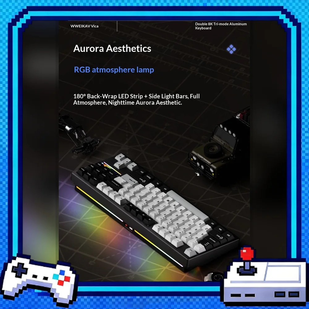WEIKAV NUT65 Transparent Tri-Mode Aluminum Mechanical Keyboard Hot-Swappable RGB For Gifts