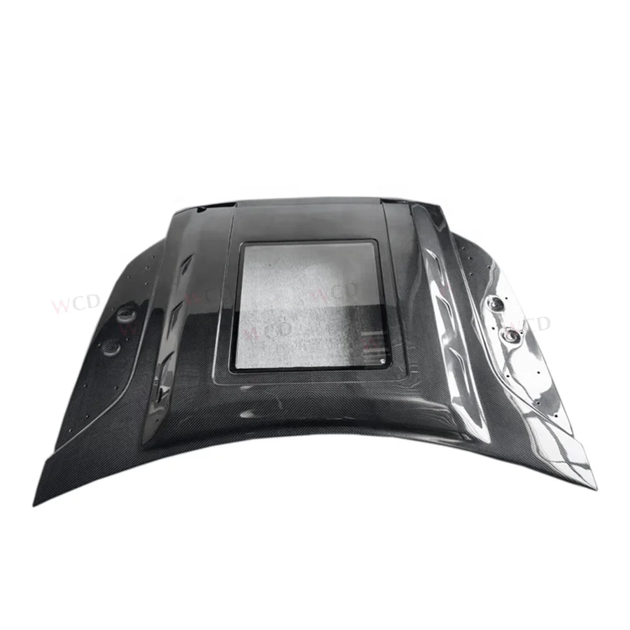 High Quality  Dry Carbon Fiber Hoods For Land Rover Defender 2020- Transparent Glass Style Bonnet Engine Hoods