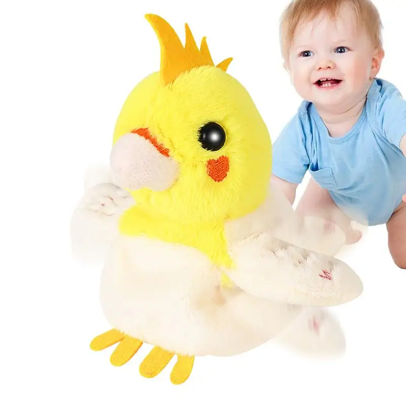 Juguete de peluche de pájaro electrónico Musical para niños, loro parlante, juguete interactivo, grabable Musical, muñecas de alas ondulantes para mascotas