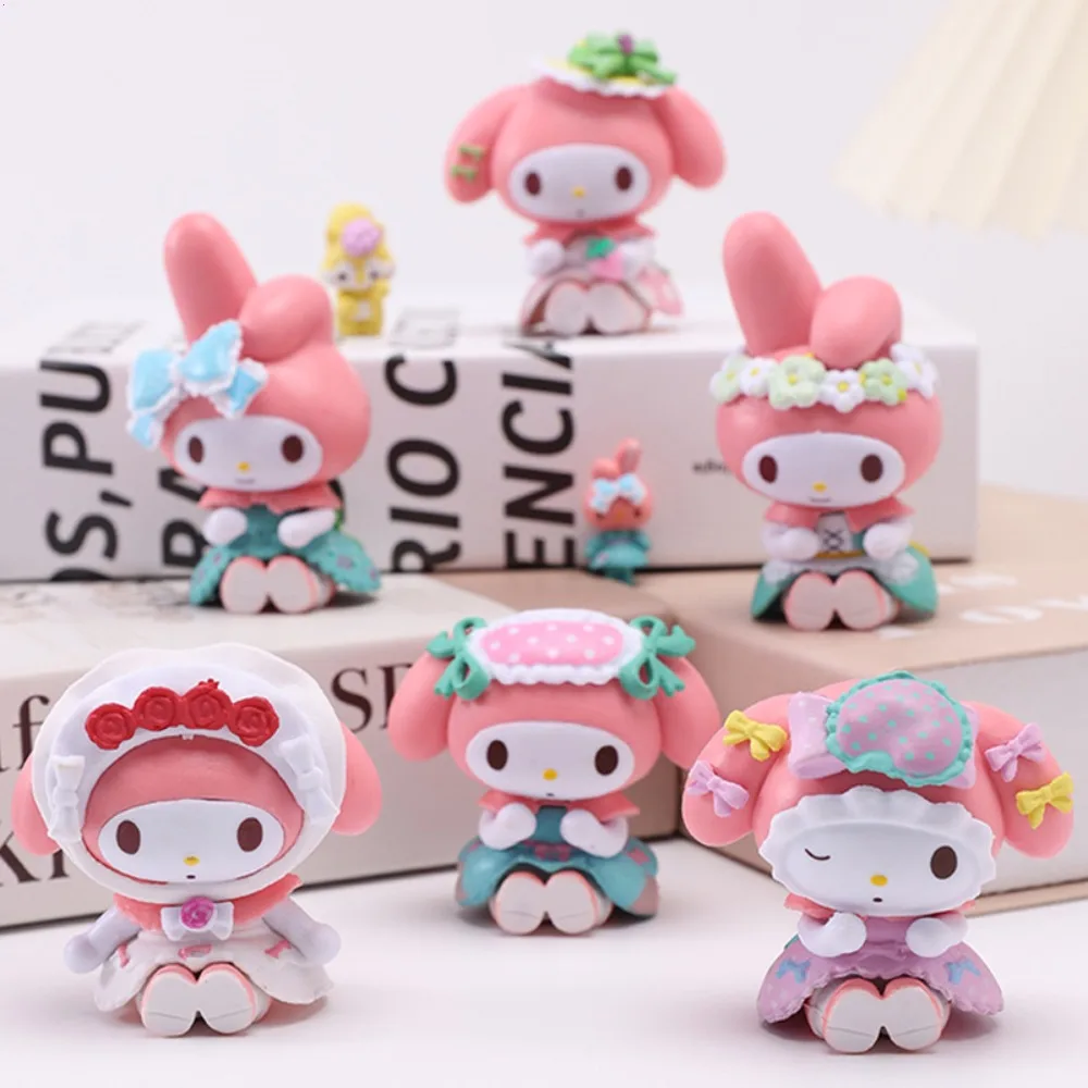 

Новый Sanrio My Melody Hippers цветочный венок глухие коробки аниме фигурка модель игрушки украшения для торта на день рождения для девочек подарки-сюрпризы