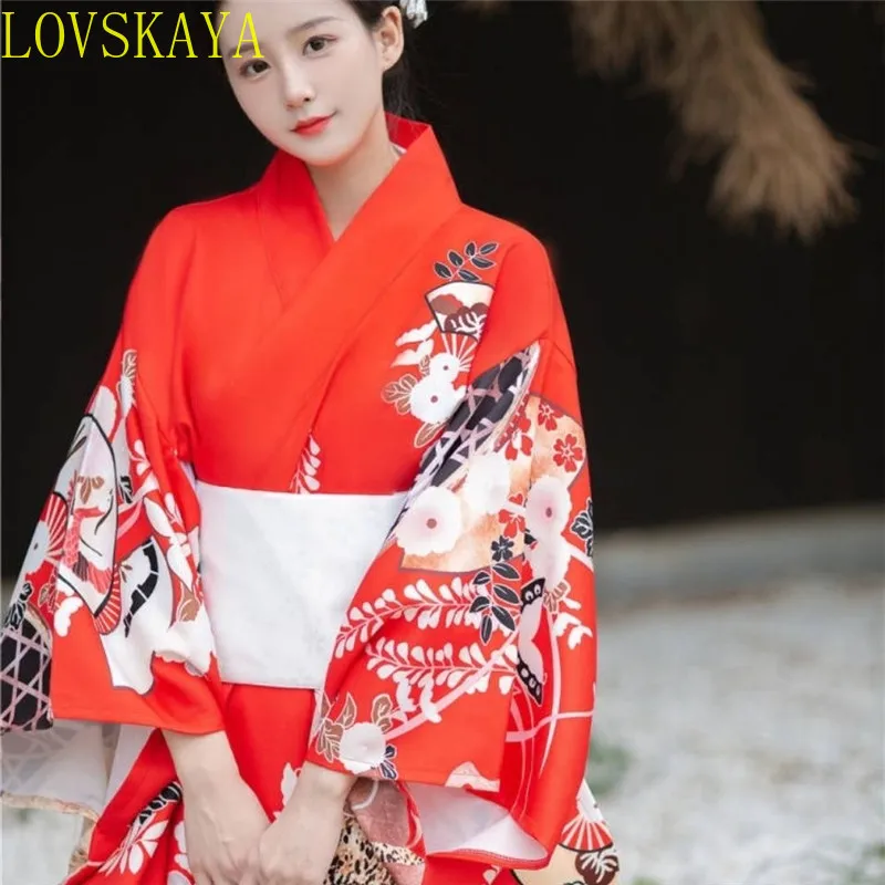 Sukienka japońskie Kimono i wieczorowa damska występ na scenie ubrania Cosplay odzież do zdjęć