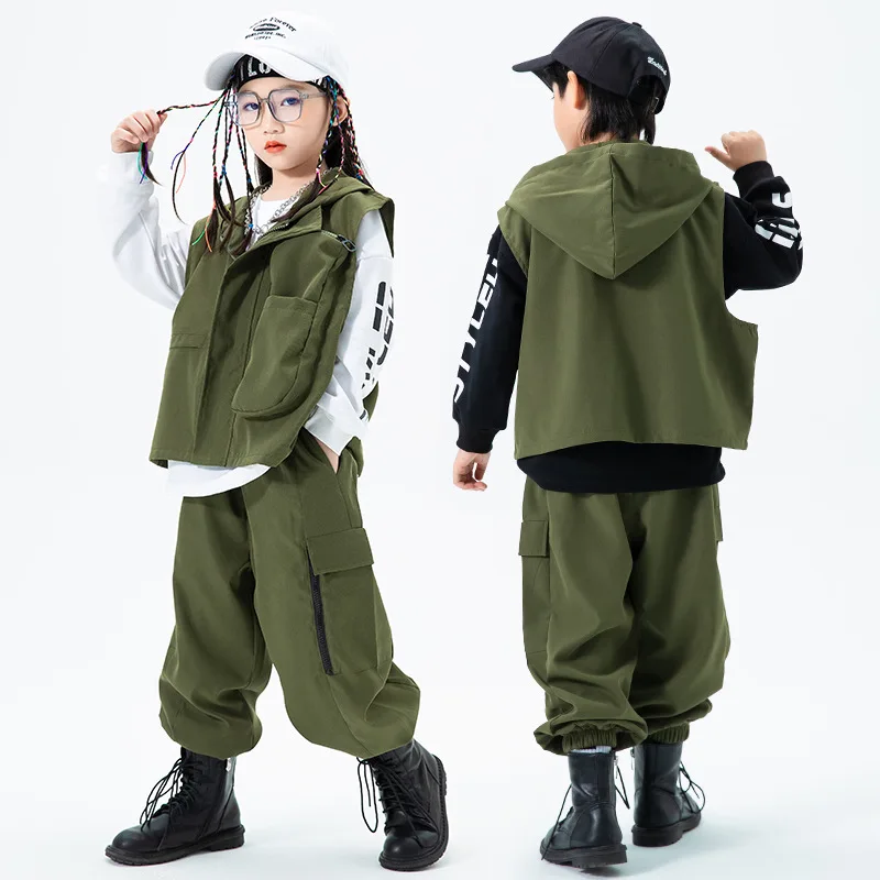 

Hip Hop Costumes for Girls Boys Jazz Ballroom Competition Dance Clothes Children Hiphop Party Stage outfits Dancewear Show Suits