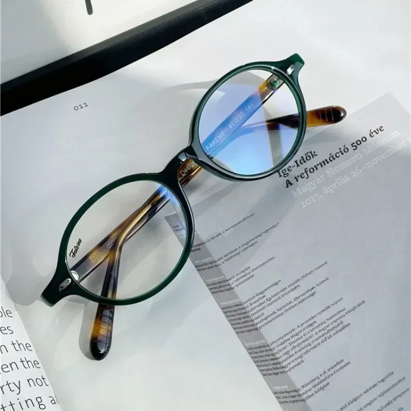 Anti Blue Light Myopia Glasses Men Ultra Light Retro Small Round Frame Myopia Glasses for Women Artistic Frame Glasses 0 To -4.0 image 5