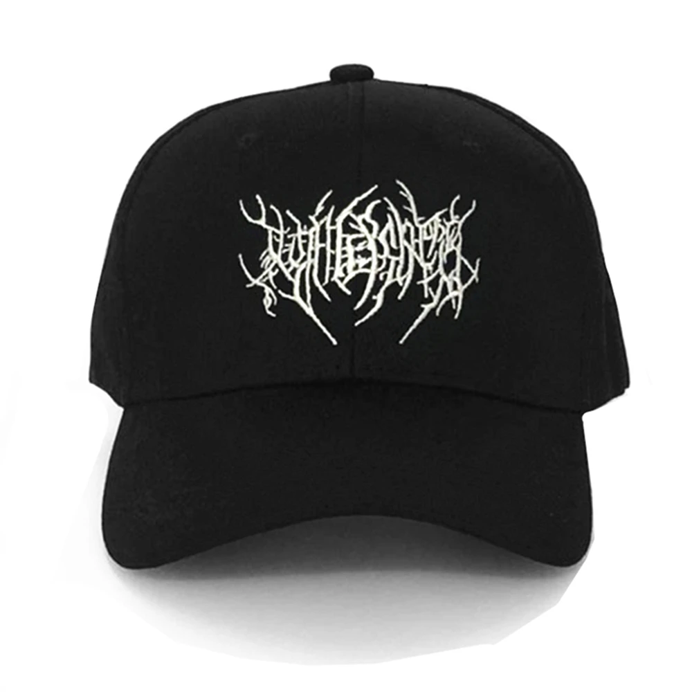 Embroidery Gothic Street Punk Frauen Baseball Cap Men Cotton Adjstable Pure Black Sports Caps Women Hip Hop Dad Hat New