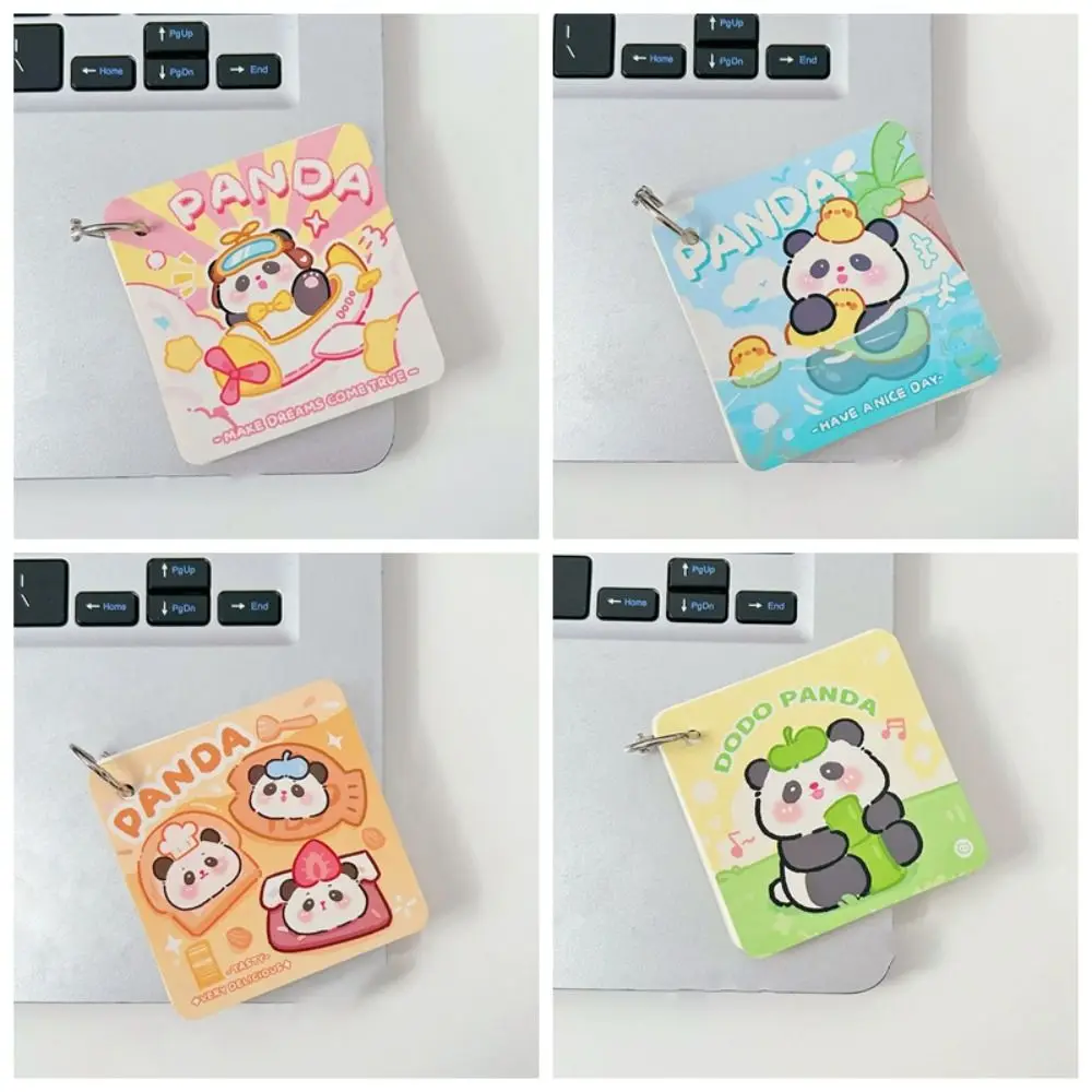 50 folhas de papelaria dos desenhos animados panda caderno adorável mini panda bloco de notas destacável simples panda anel inglês palavra livro escritório