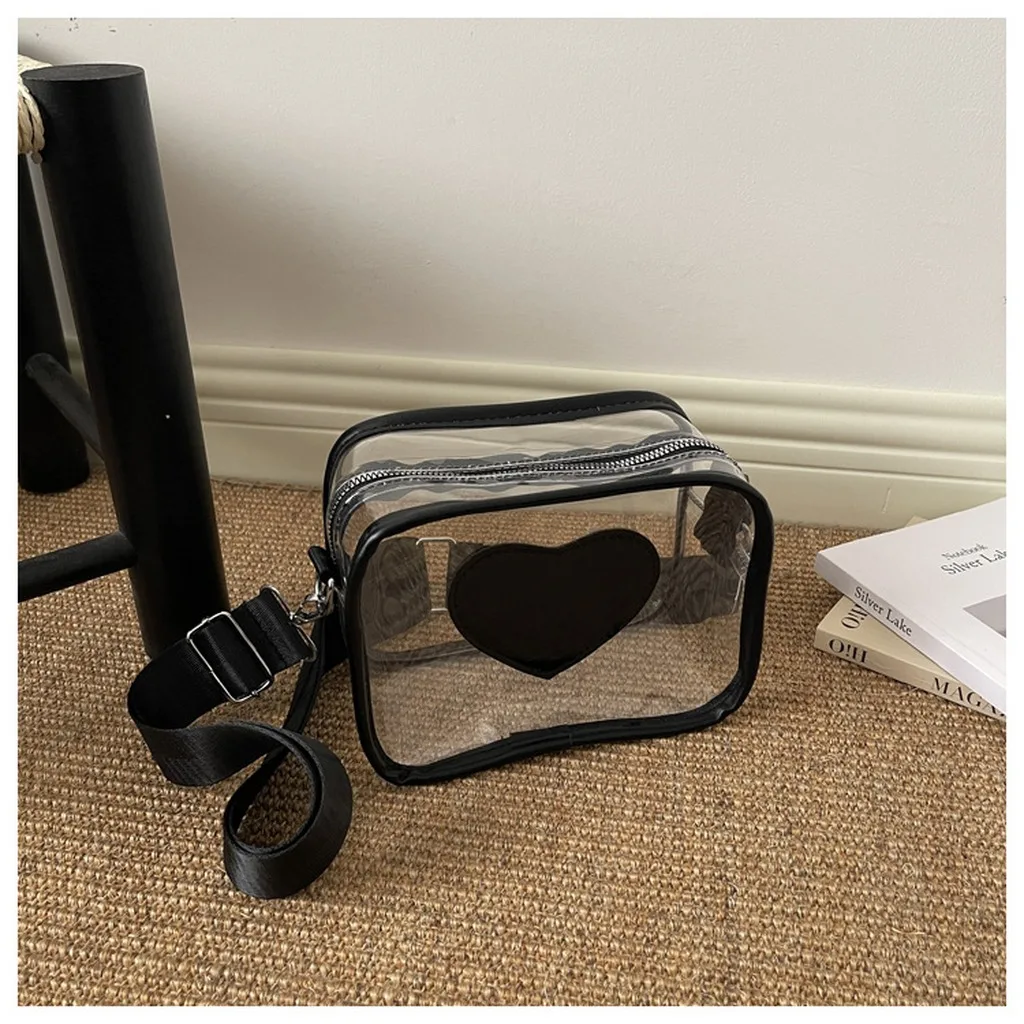 Women'S Clear Handbag Lightweight Transparent Jelly Crossbody Bag Pvc Plastic Crossbody Bag Decorative Small Square Handbag