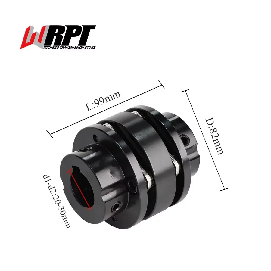 CLTG Series 45# Steel Double Diaphragm Coupling with Keyway and Large Torque Stepped Flange Coupling CLTG-82X99