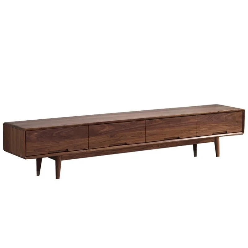 Modern simple cherry wood ash wood white oak floor pure solid wood TV cabinet, North American black walnut TV cabinet