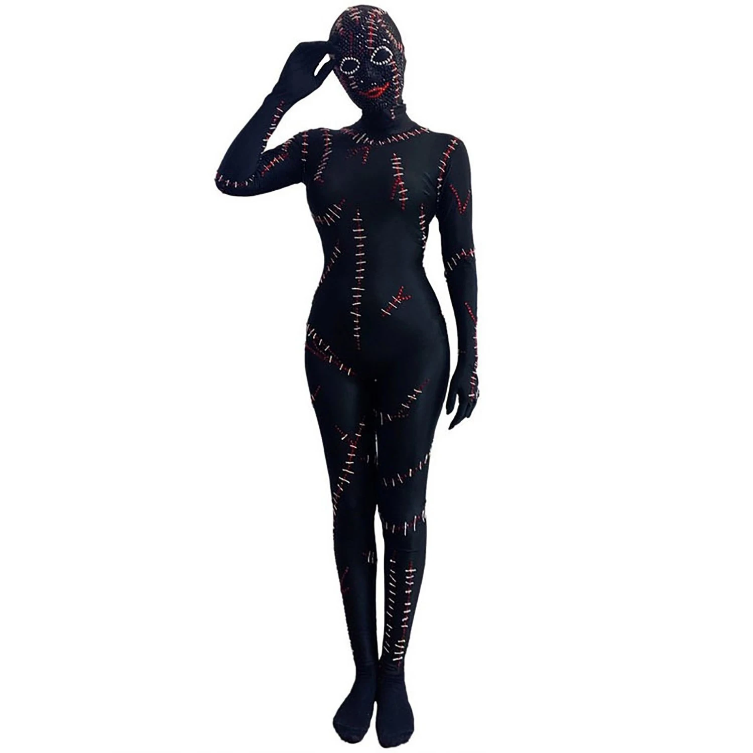 ハロウィン衣装女性服セクシーなブラックダイヤモンドボディスーツポールダンス Dj Ds ナイトクラブバー女性ゴーゴーステージ衣装着用 DN21794