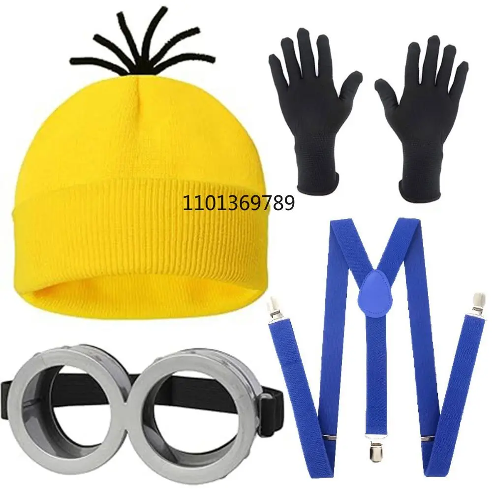 

Karnival Disfraz Cosplay Costume Disguise Adult Straps Goggles Yellow Beanie Skirt Gloves Halloween Carnival Costume Accessories
