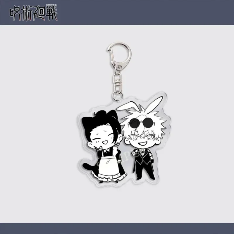 Cartoon Satoru Gojo Geto Characters Anime Keychain Acrylic Keyring Double Figures Pendant Strap Figure Hanging Accessories 2024